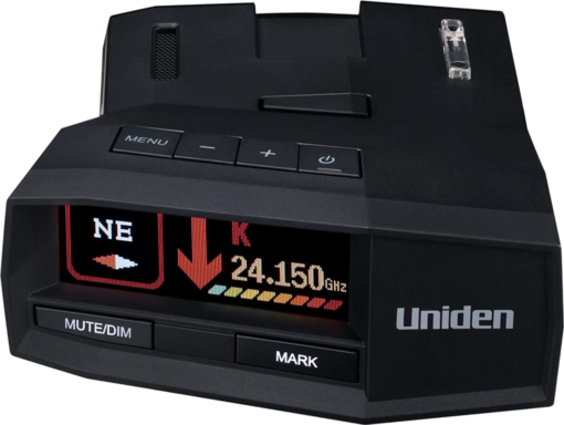 Uniden R8 radar detector with arrows and GPS